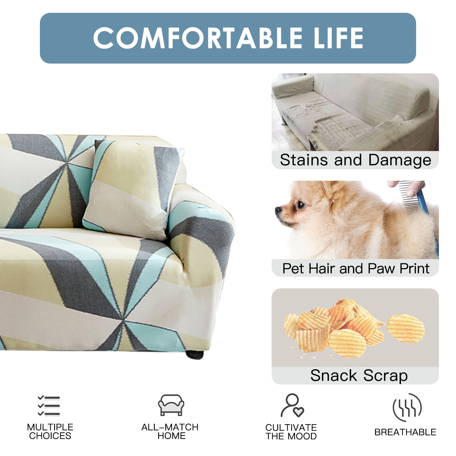 Stretch Sofa Cover (Irregular Geometry)