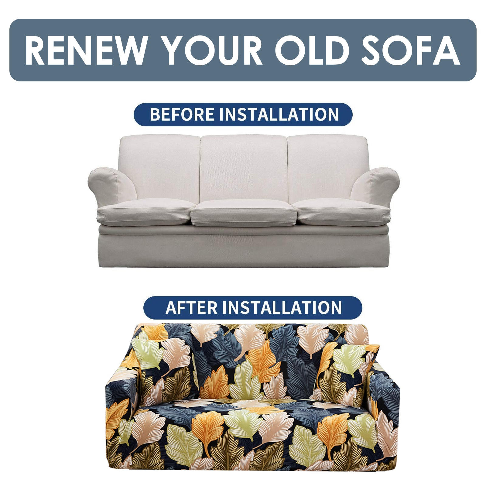 Stretch Sofa Cover (Fallen Leaves)