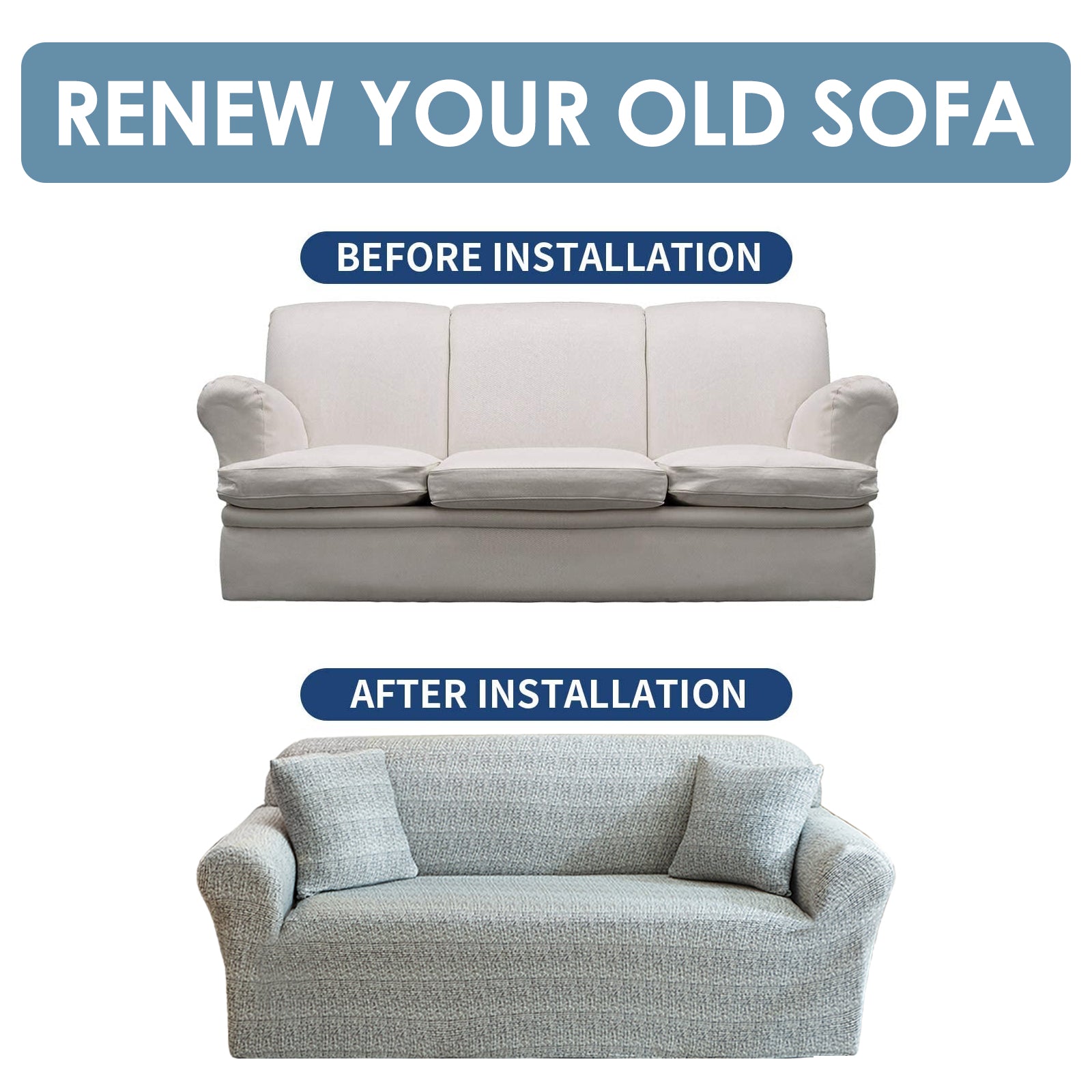 Stretch Sofa Cover (Fashion Gray)