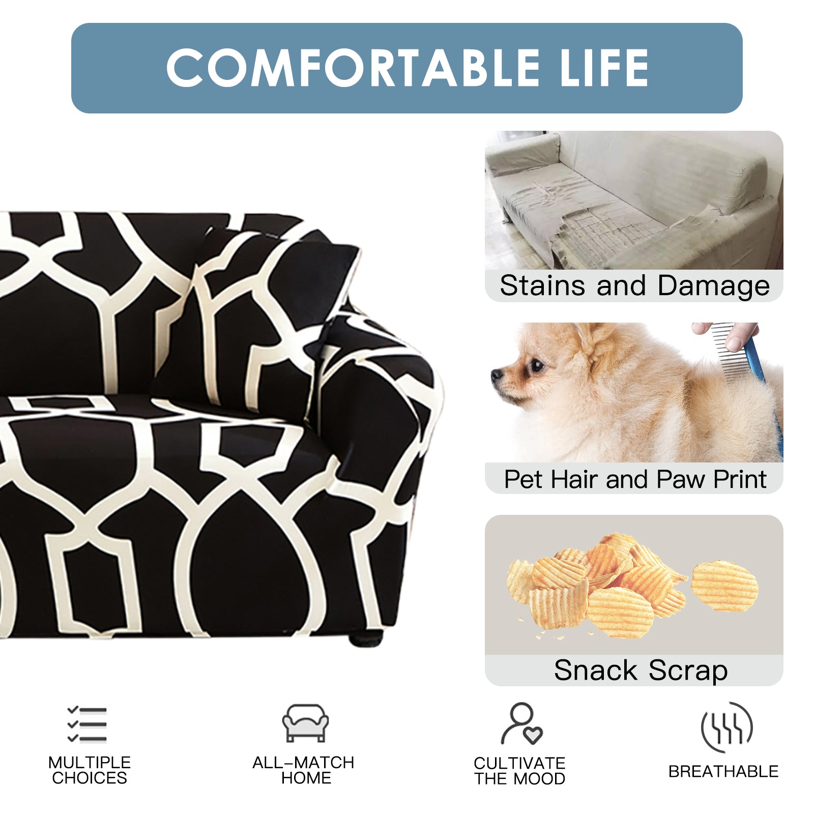 Stretch Sofa Cover (Pattern-TS57)