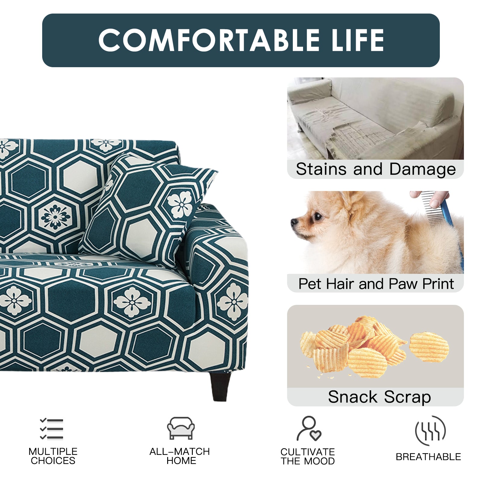 Stretch Sofa Cover (H1ycomb)