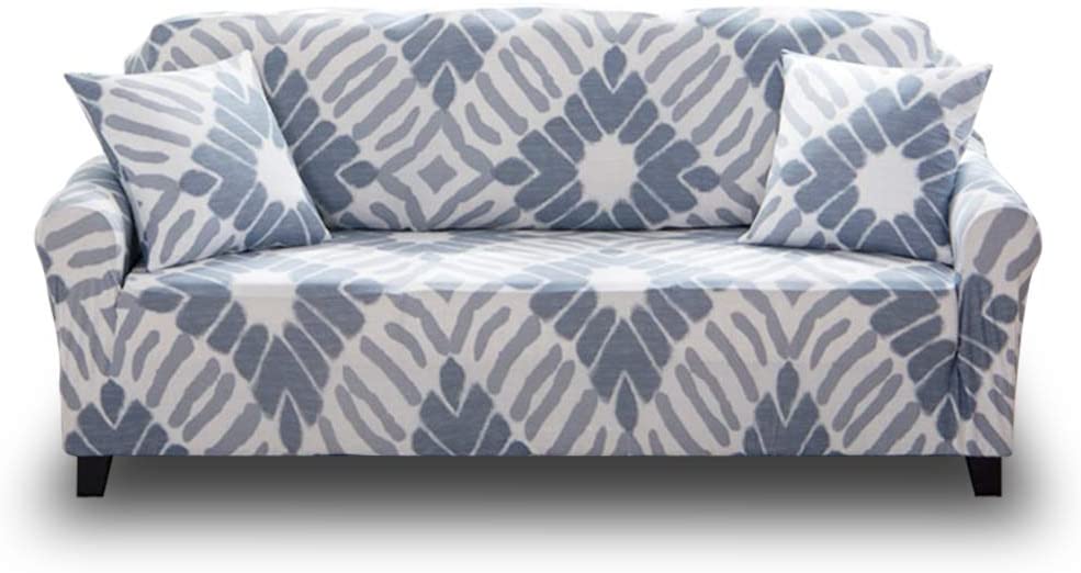 Stretch Sofa Cover Printed Couch Covers for 1 Cushion Couch Slipcovers for Sofas Loveseat Armchair Universal Elastic Furniture Protector with One Free Pillowcase
