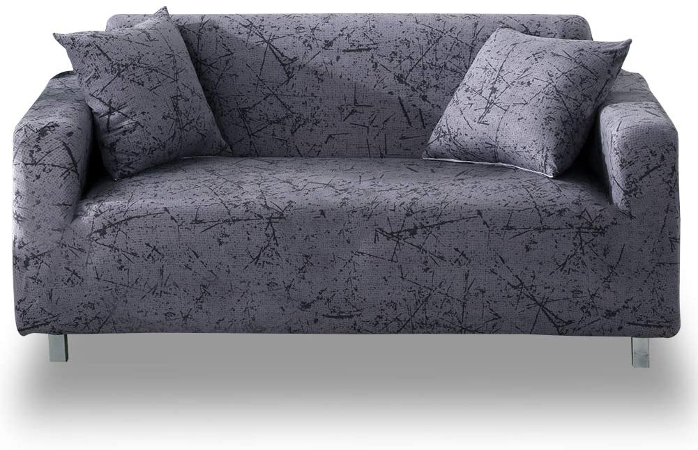 Stretch Sofa Cover Printed Couch Covers for 1 Cushion Couch Slipcovers for Sofas Loveseat Armchair Universal Elastic Furniture Protector with One Free Pillowcase