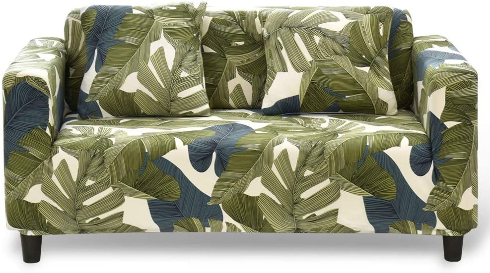 Stretch Sofa Cover Printed Couch Covers for 1 Cushion Couch Slipcovers for Sofas Loveseat Armchair Universal Elastic Furniture Protector with One Free Pillowcase