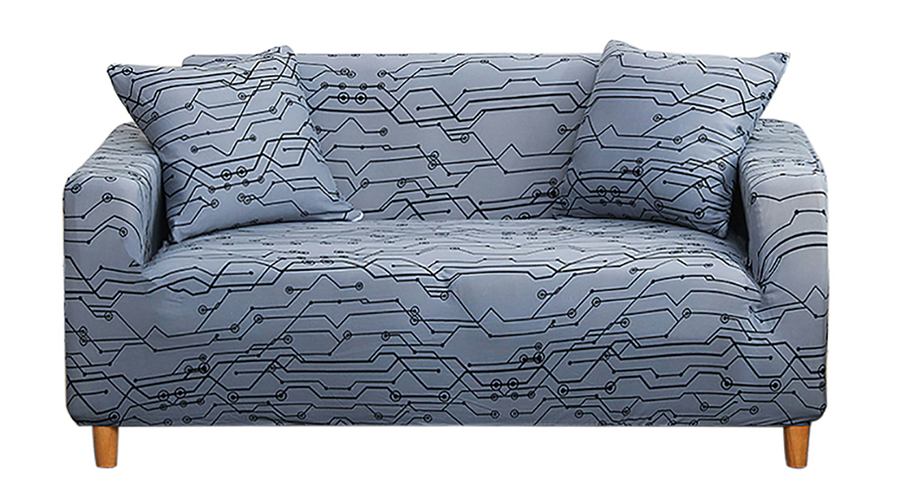 Stretch Sofa Cover Printed Couch Covers for 1 Cushion Couch Slipcovers for Sofas Loveseat Armchair Universal Elastic Furniture Protector with One Free Pillowcase