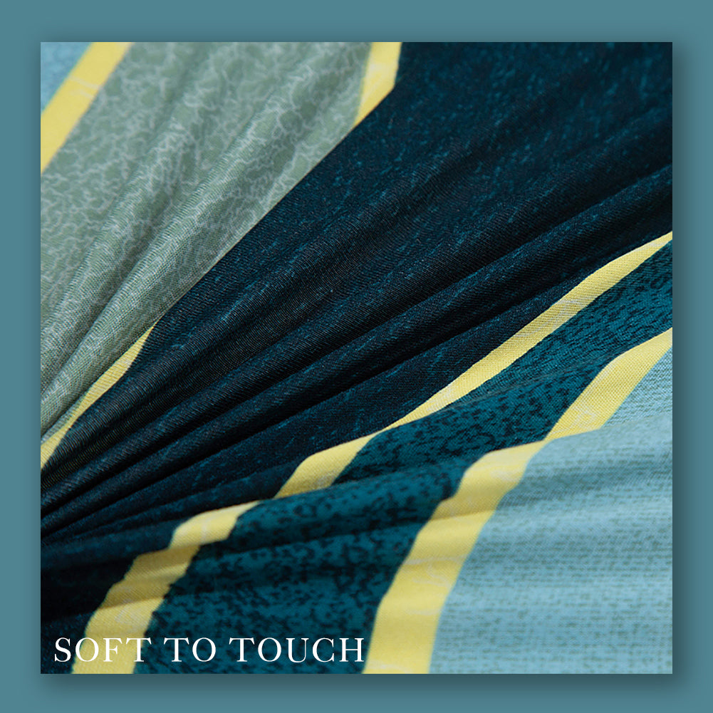 Stretch Sofa Cover (Blue Green Geometry)