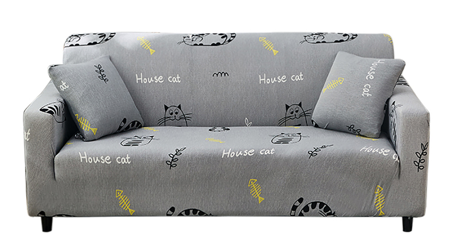 Stretch Sofa Cover Printed Couch Covers for 1 Cushion Couch Slipcovers for Sofas Loveseat Armchair Universal Elastic Furniture Protector with One Free Pillowcase