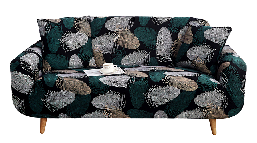 Stretch Sofa Cover Printed Couch Covers for 1 Cushion Couch Slipcovers for Sofas Loveseat Armchair Universal Elastic Furniture Protector with One Free Pillowcase