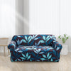 Stretch Sofa Cover (Blue Leaves)