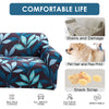 Stretch Sofa Cover (Blue Leaves)