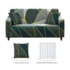 Stretch Sofa Cover (Deep Green Geometry)