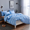 Seersucker Stripe Duvet Cover Set (Blue)