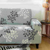 Stretch Sofa Cover (Cyan Grey Leaves)