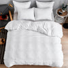 Seersucker Stripe Duvet Cover Set (White)