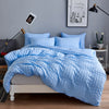 Seersucker Stripe Duvet Cover Set (Blue)