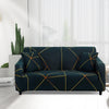 Stretch Sofa Cover (Dark Green Stripes)