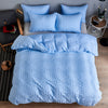 Seersucker Stripe Duvet Cover Set (Blue)