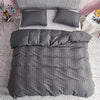 Seersucker Stripe Duvet Cover Set (Deep Grey)