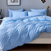 Seersucker Stripe Duvet Cover Set (Blue)