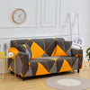 Stretch Sofa Cover (Brown Yellow Geometry)