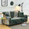 Stretch Sofa Cover (Deep Green Geometry)