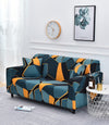 Stretch Sofa Cover (Blue Yellow Geometry)